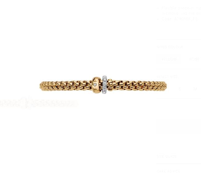 Fope Jewellery - Bracelet Fope 18K Yellow Gold Solo Bracelet with Diamond Rondel