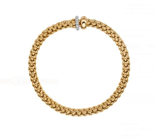 Fope Jewellery - Bracelet Fope 18K Yellow Gold Solo Bracelet with Diamond Rondel