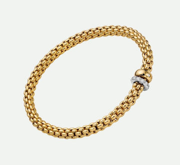 Fope Jewellery - Bracelet Fope 18K Yellow Gold Solo Bracelet with Diamond Rondel