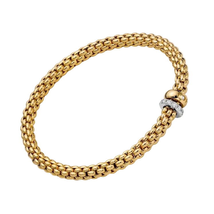 Fope Jewellery - Bracelet Fope 18K Yellow Gold Solo Bracelet with Diamond Rondel