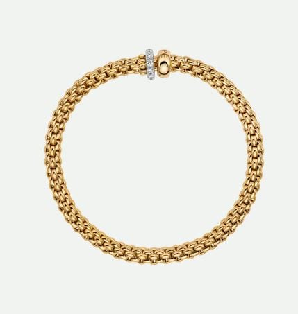 Fope Jewellery - Bracelet FOPE 18K Yellow Gold Solo Flex-it Bracelet with Diamonds