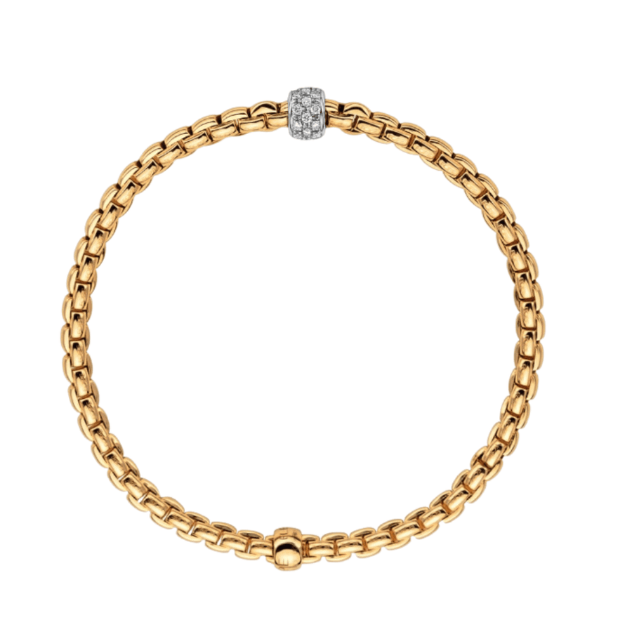 Fope Jewellery - Bracelet FOPE Eka 18k White Gold Flex'it Bracelet with Diamond Pave