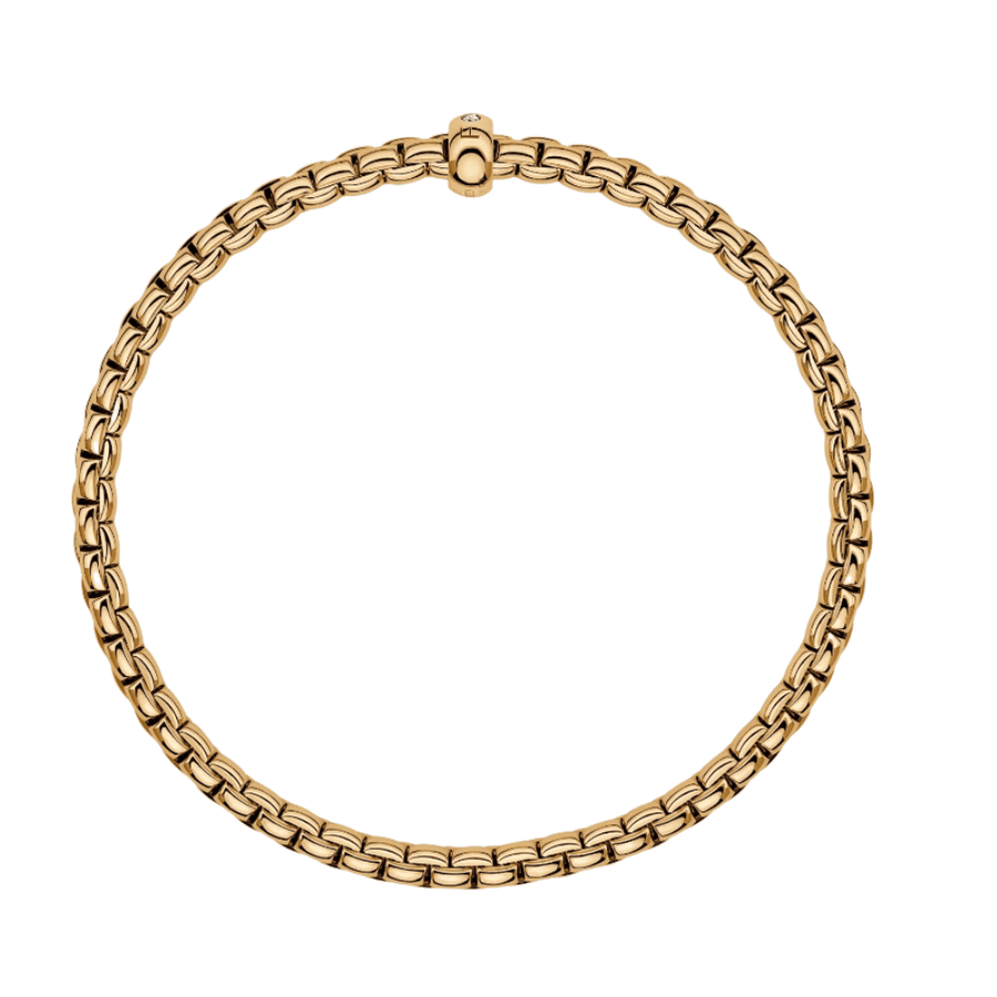Fope Jewellery - Bracelet FOPE Eka 18k Yellow Gold Flex'it Bracelet with White Diamond