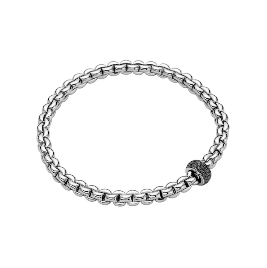 Fope Jewellery - Bracelet FOPE Eka White Gold Black Diamond Bracelet