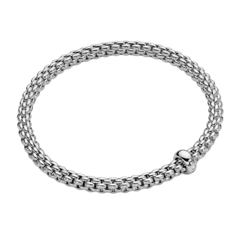 Fope Jewellery - Bracelet FOPE Solo 18k White Gold Flex'it Bracelet with White Diamond