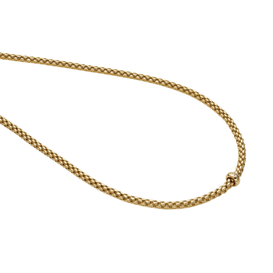 Fope Jewellery - Necklace FOPE Solo 18k Yellow Gold Diamond Necklace