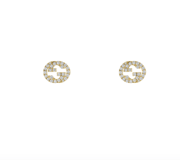 Gucci Jewellery - Earrings - Stud Gucci 18K Yellow Gold Interlocking G Diamond Studs