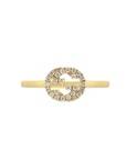 Gucci Jewellery - Rings Gucci 18K Yellow Gold Interlocking G Ring with Diamonds Size 15