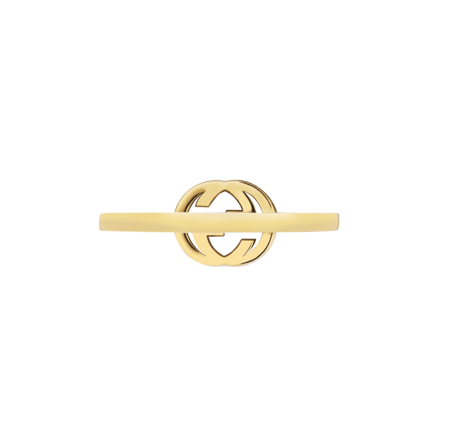 Gucci Jewellery - Rings Gucci 18K Yellow Gold Interlocking G Ring with Diamonds Size 6.5