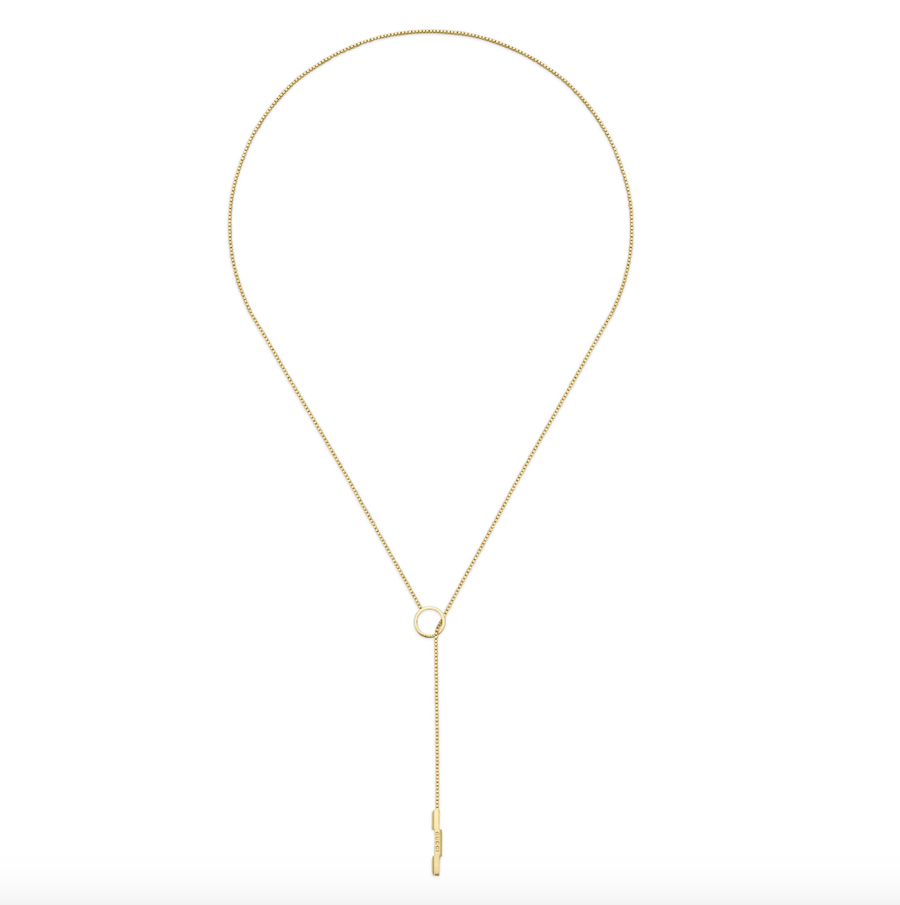 GUCCI 18K YELLOW GOLD LINK TO LOVE LARIAT NECKLACE