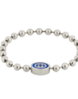 Gucci Jewellery - Bracelet Gucci Interlocking G Boule Blue Enamel Sterling Silver Chain Bracelet