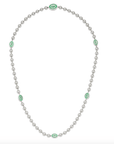 Gucci Jewellery - Necklace GUCCI INTERLOCKING G SILVER BOULE NECKLACE GREEN ENAMEL