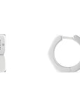 Gucci Jewellery - Earrings - Hoop Gucci Silver 16mm Octagon Huggie Hoop Earrings