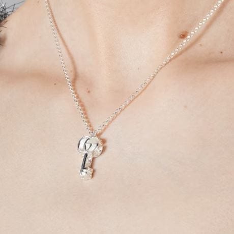 Gucci Jewellery - Necklace Gucci Silver Marmont GG Key Necklace 16"