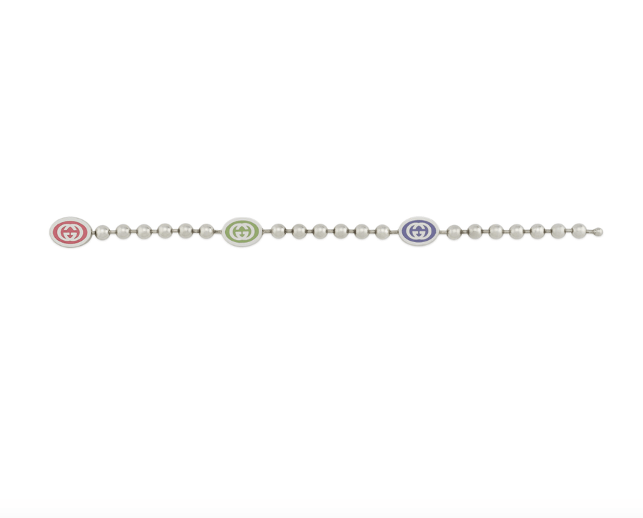 Gucci Jewellery - Bracelet Gucci Sterling Silver Boule Tri Colour Logo Station Bracelet