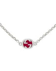 Gucci Jewellery - Necklace GUCCI Sterling Silver Interlocking G Necklace With Multicolor Enamel