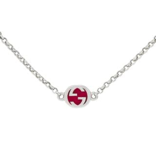 Gucci Jewellery - Necklace GUCCI Sterling Silver Interlocking G Necklace With Multicolor Enamel