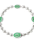 Gucci Jewellery - Bracelet Guuci Sterling Silver Boule Green Enamel Bracelet
