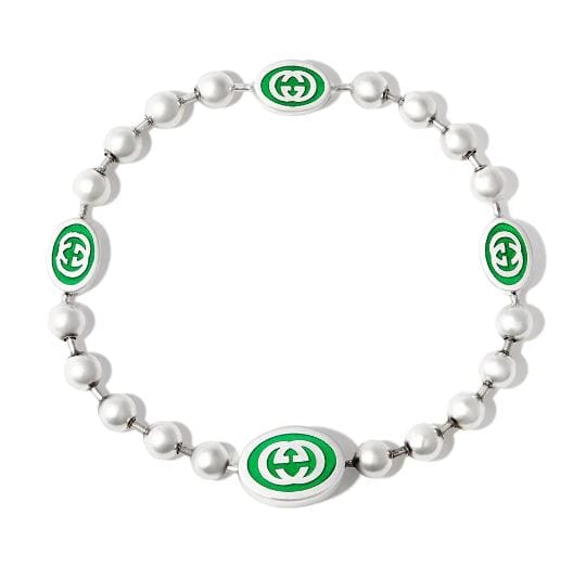 Gucci Jewellery - Bracelet Guuci Sterling Silver Boule Green Enamel Bracelet