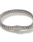 John Hardy Sterling Silver 7.5mm Icon Bracelet Diamonds