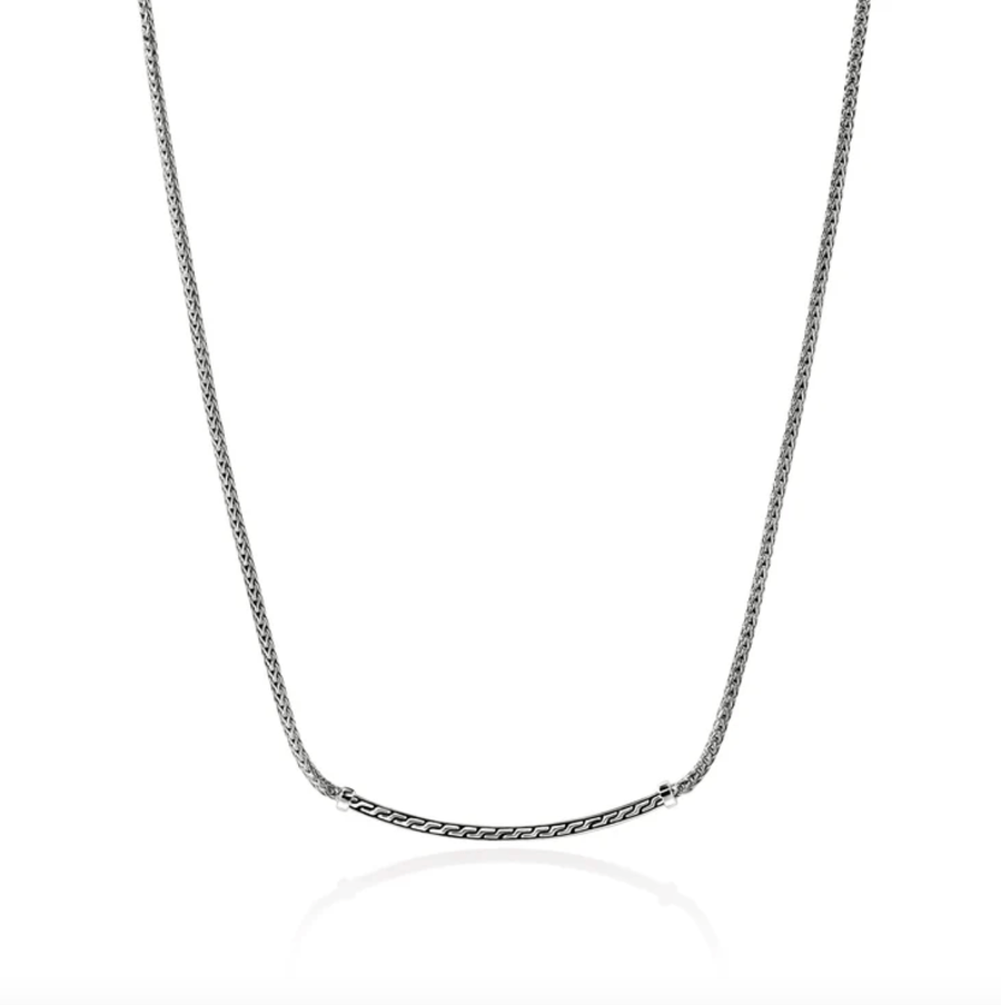 John Hardy Jewellery - Necklace John Hardy 1.8mm Essential Pave Silver and Diamonds Necklace