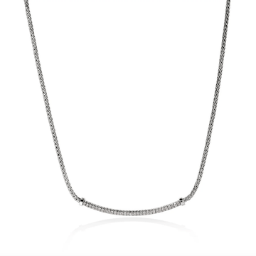 John Hardy Jewellery - Necklace John Hardy 1.8mm Essential Pave Silver and Diamonds Necklace