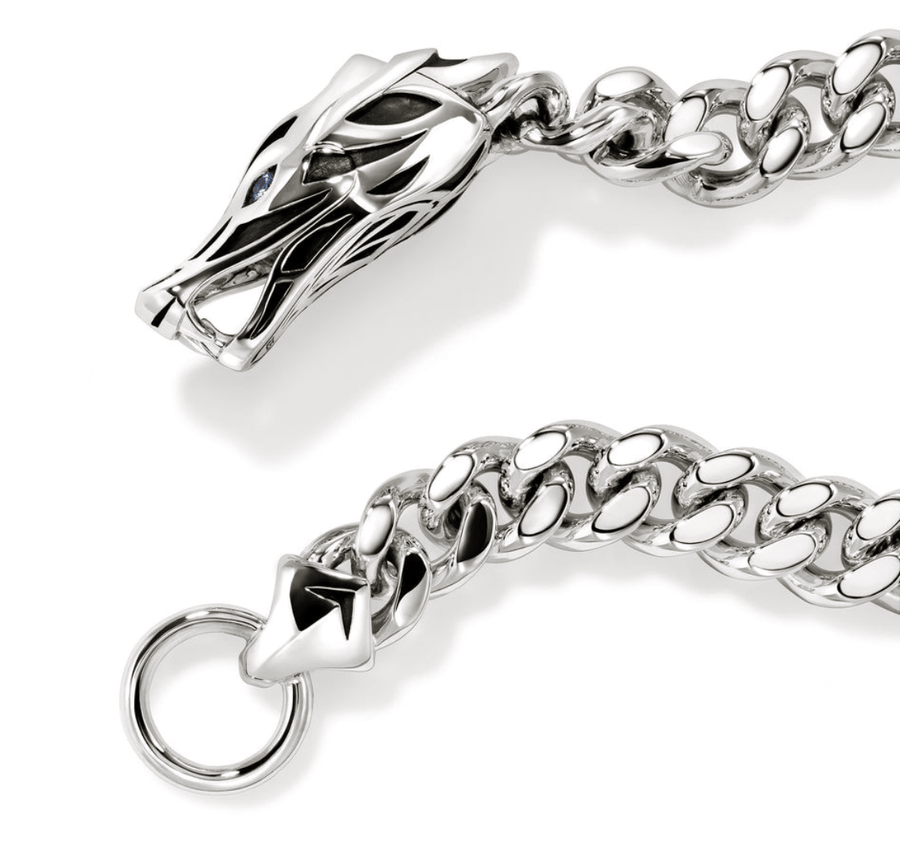 John Hardy Jewellery - Bracelet John Hardy 11 mm Silver Naga Bracelet with Blue Sapphires