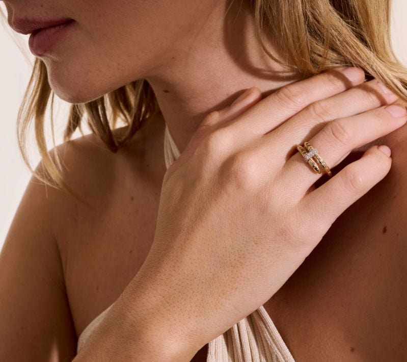 John Hardy Jewellery - Rings John Hardy 14K Yellow Gold and Diamond Spear Ring Size 8