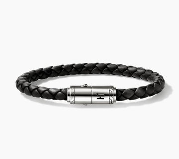 John Hardy Jewellery - Bracelet John Hardy Silver 6mm Black Leather Bracelet 7.5 Inches