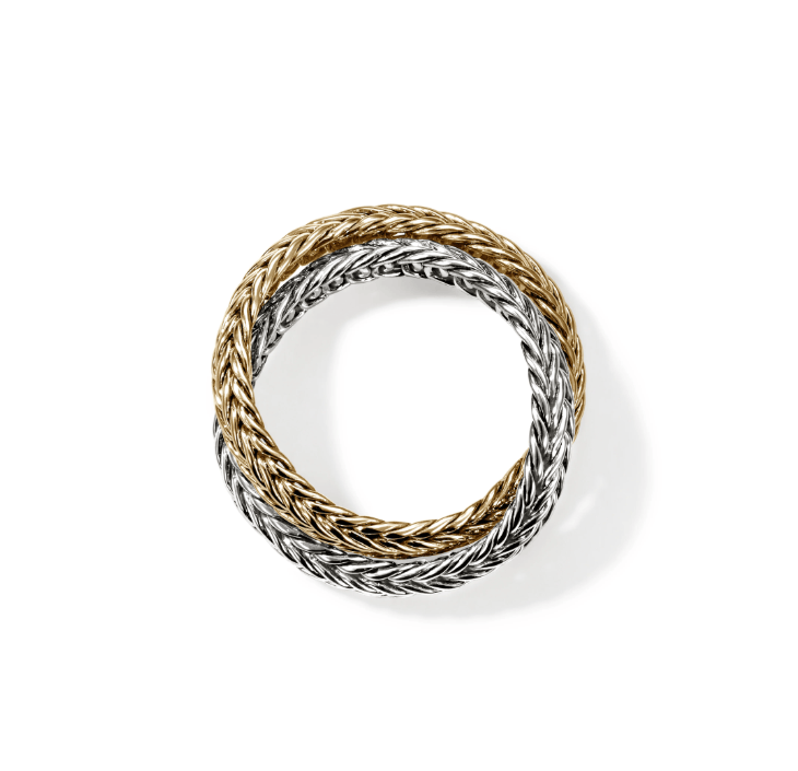 John Hardy Jewellery - Rings John Hardy Silver and 18K Icon Chevron Crossover Ring
