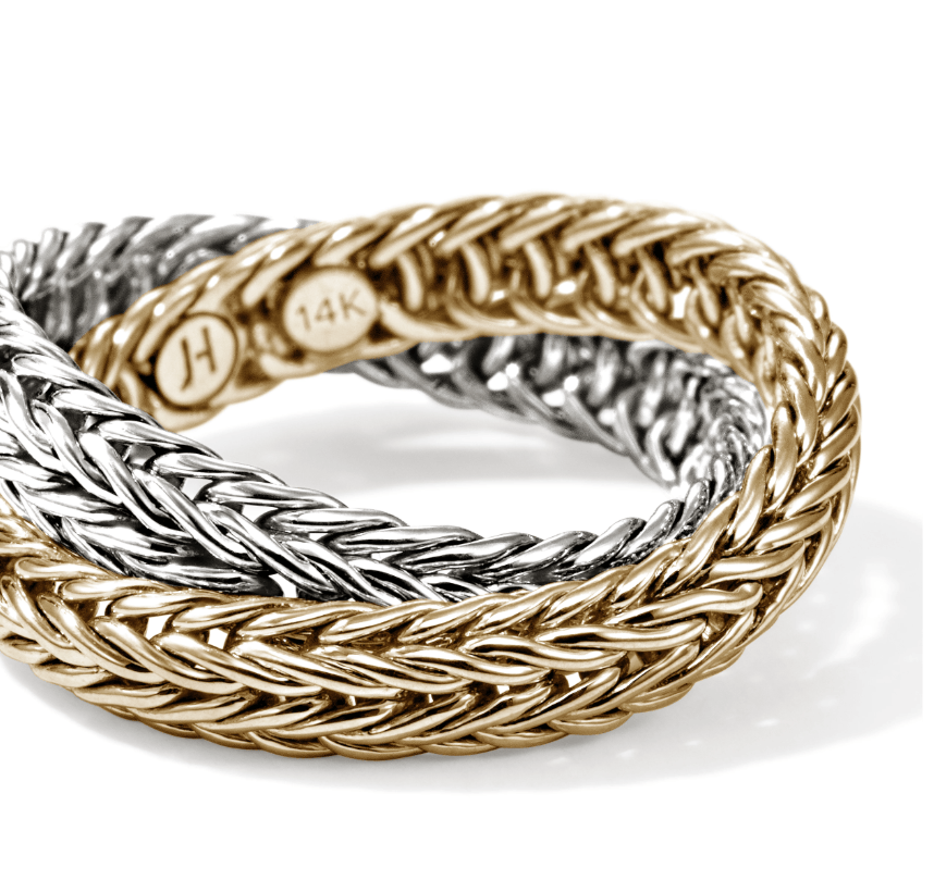 John Hardy Jewellery - Rings John Hardy Silver and 18K Icon Chevron Crossover Ring