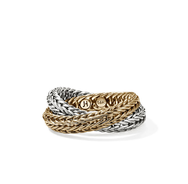 John Hardy Jewellery - Rings John Hardy Silver and 18K Icon Chevron Crossover Ring