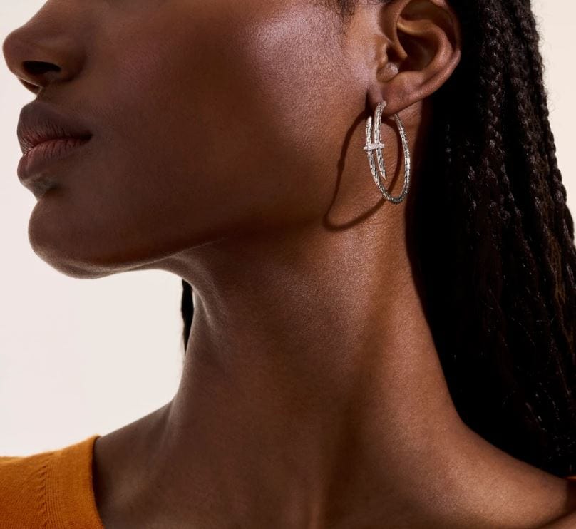 John Hardy Jewellery - Earrings - Hoop John Hardy Sterling Silver 40mm Diamond Spear Hoops