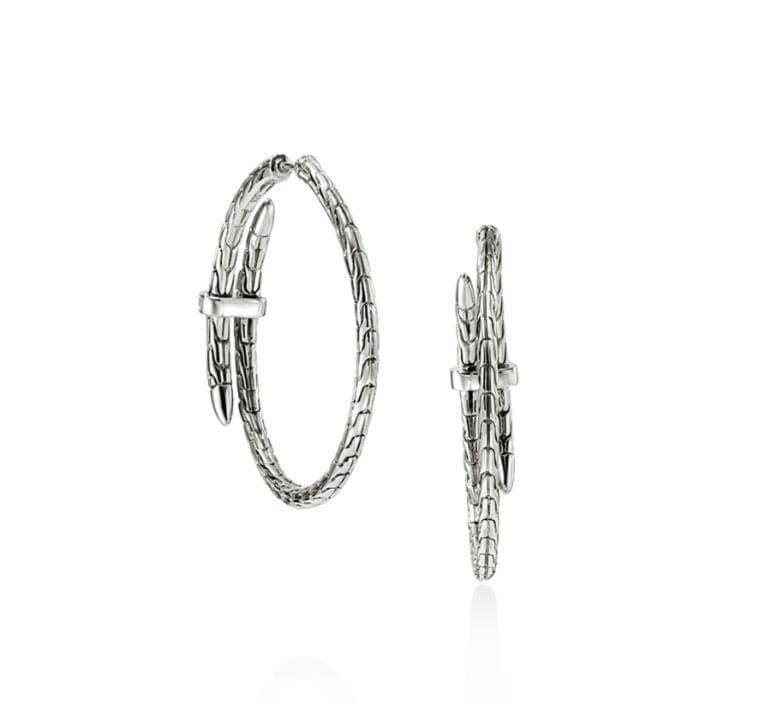 John Hardy Jewellery - Earrings - Hoop John Hardy Sterling Silver 40mm Diamond Spear Hoops