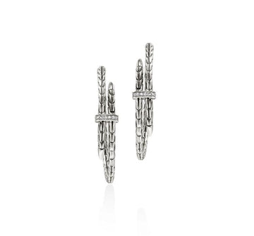 John Hardy Jewellery - Earrings - Hoop John Hardy Sterling Silver 40mm Diamond Spear Hoops