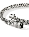 John Hardy Jewellery - Bracelet John Hardy Sterling Silver 5mm Icon Bracelet with Pave Diamond Clasp