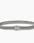 John Hardy Jewellery - Bracelet John Hardy Sterling Silver 5mm Icon Bracelet with Pave Diamond Clasp