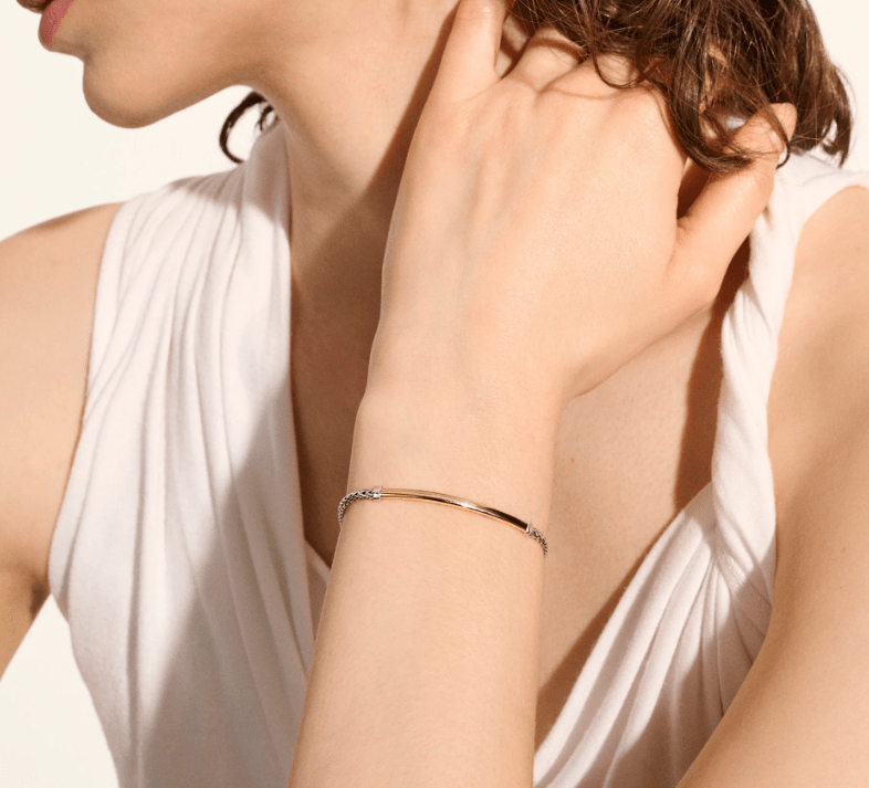 John Hardy Jewellery - Bracelet John Hardy Sterling Silver and 18K Essential 2.5mm Bracelet