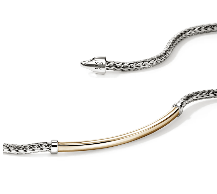 John Hardy Jewellery - Bracelet John Hardy Sterling Silver and 18K Essential 2.5mm Bracelet