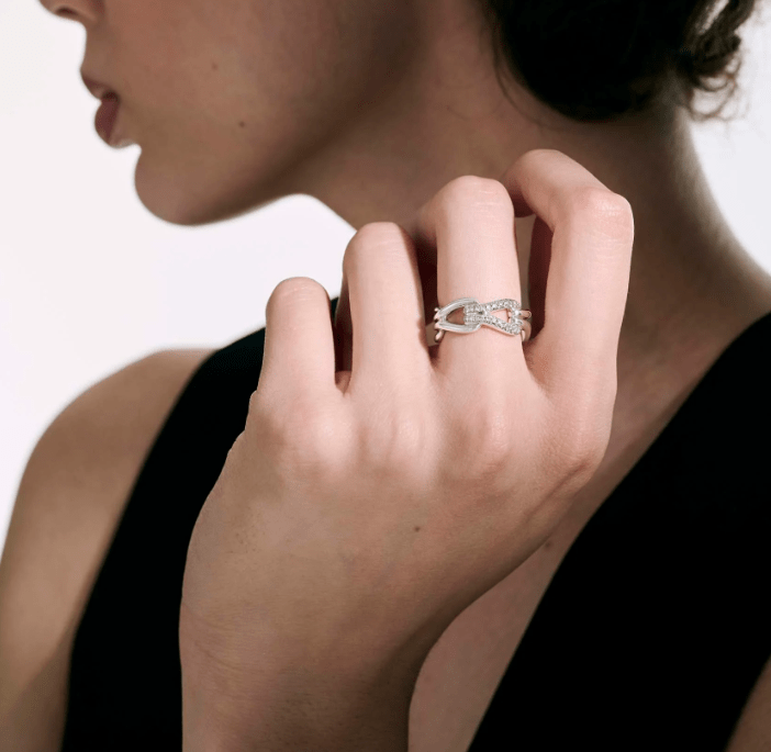 John Hardy Jewellery - Rings John Hardy Sterling Silver and Diamond Surf Link Ring