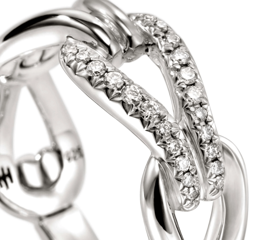 John Hardy Jewellery - Rings John Hardy Sterling Silver and Diamond Surf Link Ring