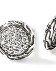 John Hardy Jewellery - Earrings - Stud John Hardy Sterling Silver Diamond Pave Round Stud Earrings