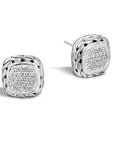 John Hardy Jewellery - Earrings - Stud John Hardy Sterling Silver Diamond Soft Rectangular Stud Earrings