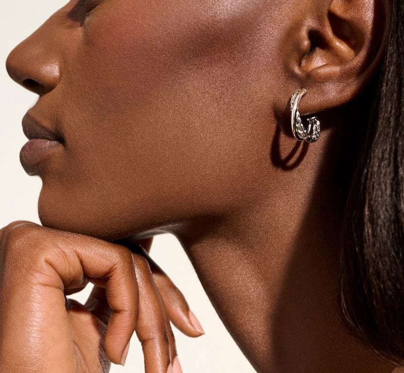 John Hardy Jewellery - Earrings - Hoop John Hardy Sterling Silver Essential Crossover Hoops