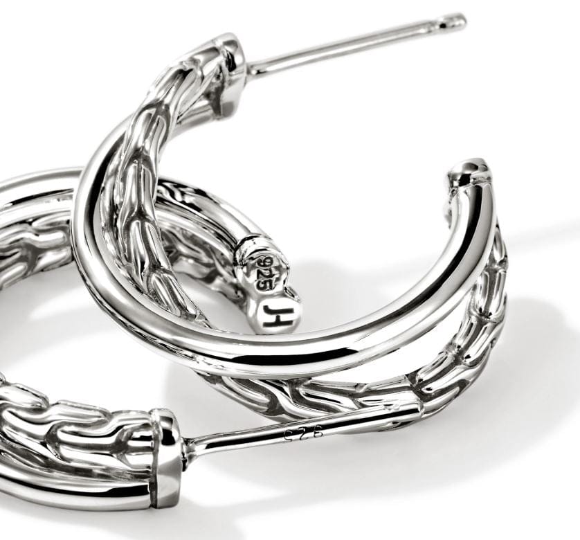 John Hardy Jewellery - Earrings - Hoop John Hardy Sterling Silver Essential Crossover Hoops