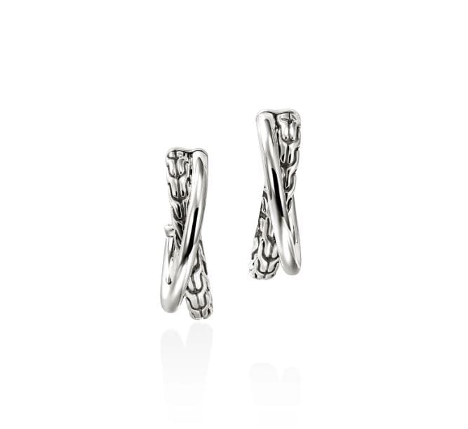 John Hardy Jewellery - Earrings - Hoop John Hardy Sterling Silver Essential Crossover Hoops