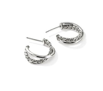 John Hardy Jewellery - Earrings - Hoop John Hardy Sterling Silver Essential Crossover Hoops