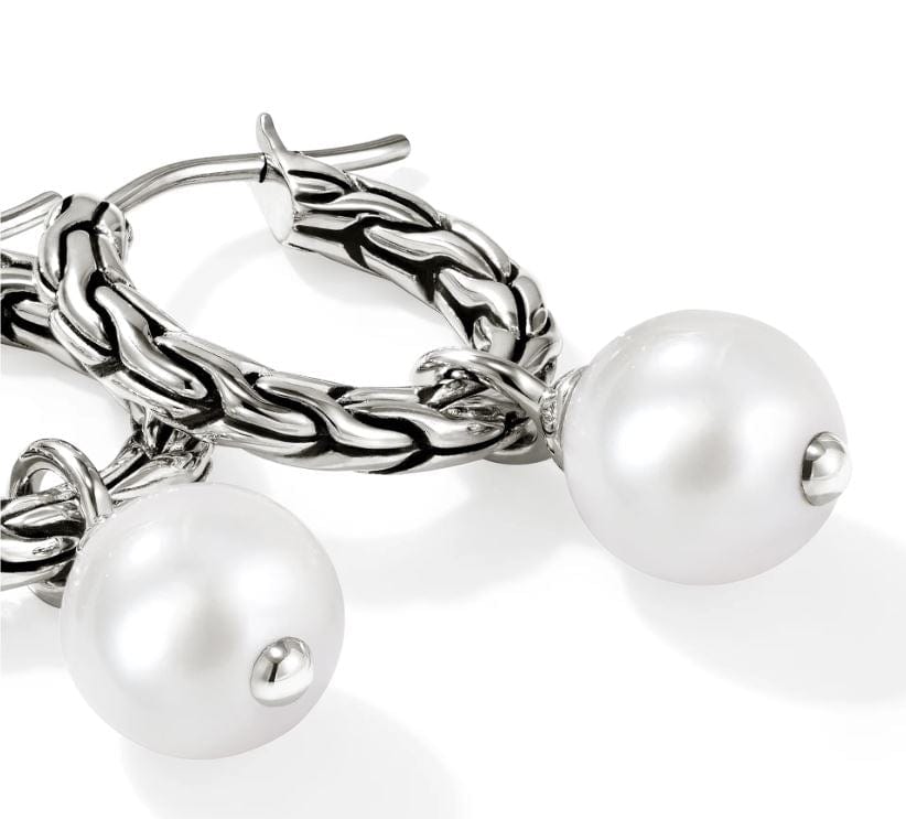 John Hardy Jewellery - Earrings - Drop John Hardy Sterling Silver Essentials Pearl Drop Hoops