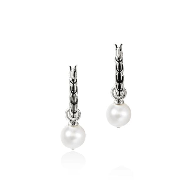 John Hardy Jewellery - Earrings - Drop John Hardy Sterling Silver Essentials Pearl Drop Hoops