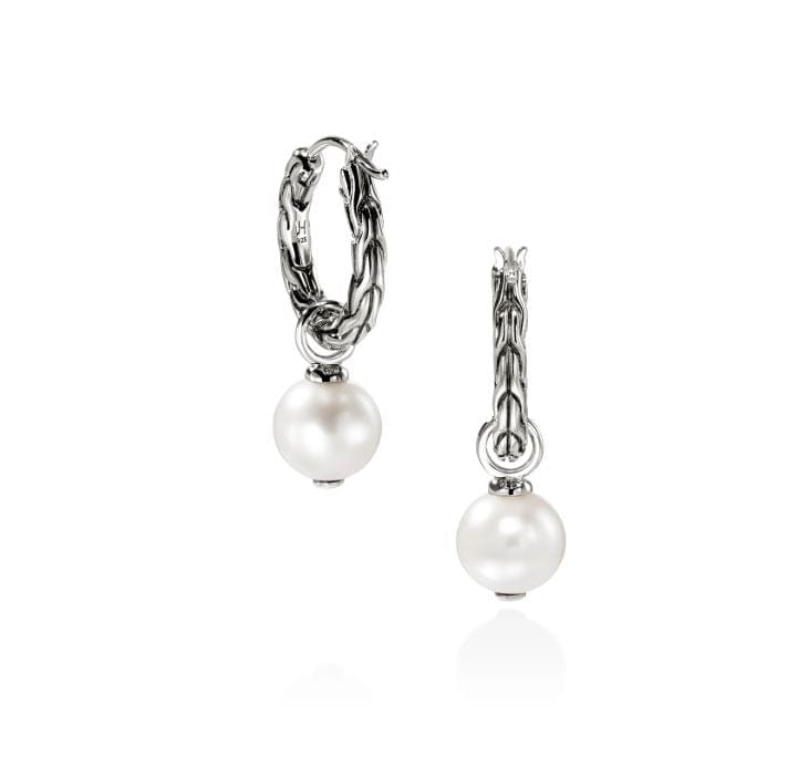 John Hardy Jewellery - Earrings - Drop John Hardy Sterling Silver Essentials Pearl Drop Hoops